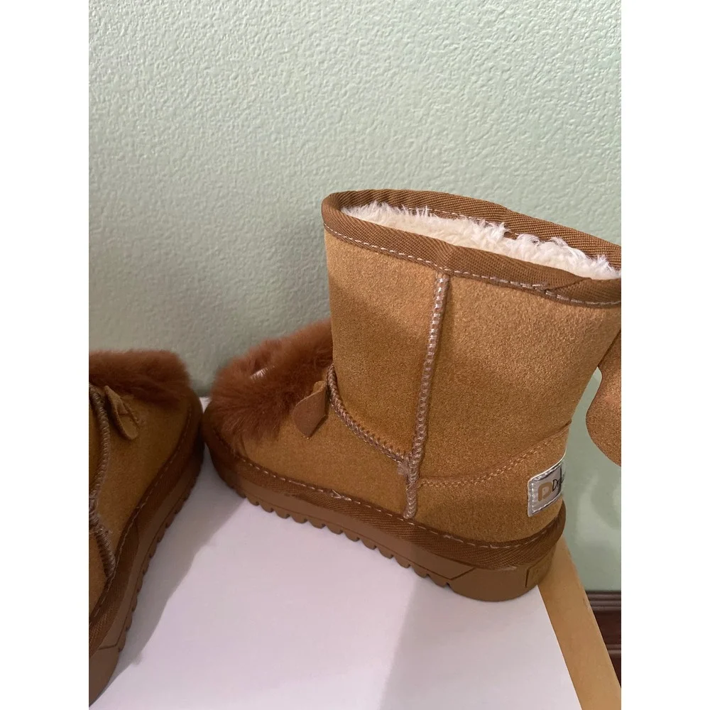 Dream Paris Kids Boys Girls Cute Animal Faux Sherpa Lining Winter Boots Size 10